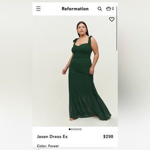 Brand new, both tags on reformation Jasen dress in forest